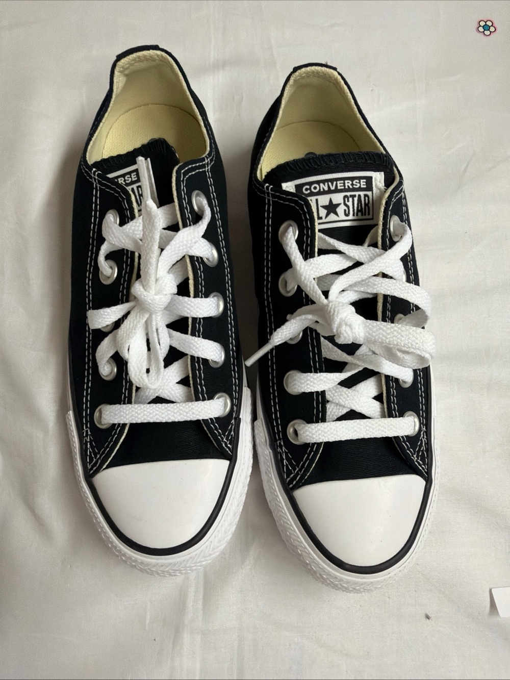 Converse Kids Low Top Sneakers in Black and White